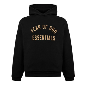 Fear of god essentials black fleece hoodie