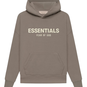 fear of god essentials hoodie desert taupe
